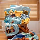 Winnie The Pooh New Baby Basket - Blue