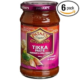 Patak's Tikka Paste,Coriander & Ginger, Mild, 10-Ounce Glass Jars (Pack of 6)