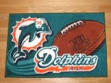MIAMI DOLPHINS 20" x 30" Team Logo TUFTED RUG with a Non-Skid Rubber Backing