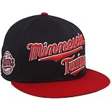 New Era Minnesota Twins Navy Blue-Red 9FIFTY Mondo Snapback Adjustable Hat