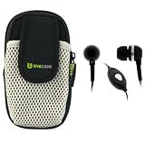 Evecase Velcro Sport Workout Armband Carrying Case Cover with Black Gel Microphone Headset