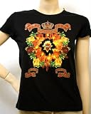 Paco Chicano Damen kurzarm Shirt Freedom Peace Paz schwarz Gr. M