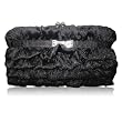 169 black Satin Evening Prom Wedding Handbag/bag/purse/clutch