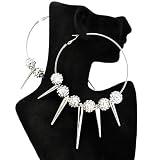 Basketball Wives POParazzi Silver Color BALL Earrings CE710R 83mm