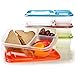 EasyLunchboxes 3-Compartment Bento Lunch Box Containers, Set of 4, Classic