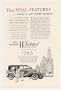1929 Whippet Six Cylinder Sedan Vital Features Print Ad