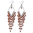 Sterling Silver Carnelian Earrings 4.75 Inches