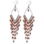 Sterling Silver Carnelian Earrings 4.75 Inches