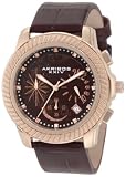 Akribos XXIV Women's AKR438B Ultimate Quartz Chronograph Diamond Brown Dial Watch