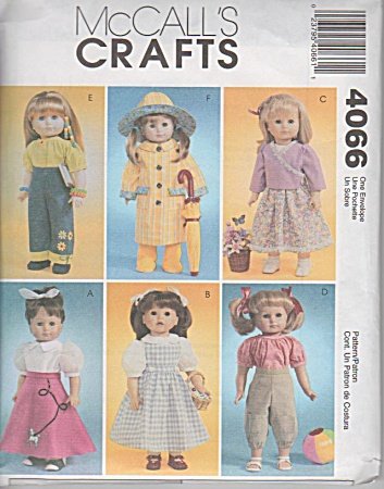 McCall's Patterns M4066 18-Inch Doll Clothes, One Size Only