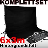 Produkt-Bild: HISY02Set_Hintergrundsystem + Hintergrundstoff schwarz 6m
