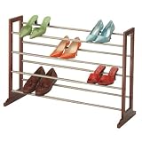 Stackable Expandable Shoe Rack - Mahogany - Holds 24 Pairs