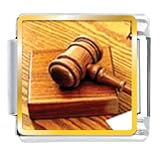 Judge's Tool Gavel Italian Charms Bracelet Link