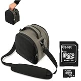 Grey Slim Holster Camera Bag Carrying Case will easily hold your camera, battery charger, memory cards, and accessories For Olympus FE-4050 FE-5040 FE-5050 Stylus-5010 Stylus-7040 Stylus-7050 Stylus-9000 Stylus Tough-3000 Stylus Touch 6020 Stylus Touch-8010 T-10 T-110 TG-310 TG-610 TG-810 VG-110 VG-120 VG-320 VR-320 VR-330 Point and Shoot Digital Camera + Includes eBigValue Determination Hand Strap Key Chain + Includes a 8GB Micro SD Card with SD Adaptor