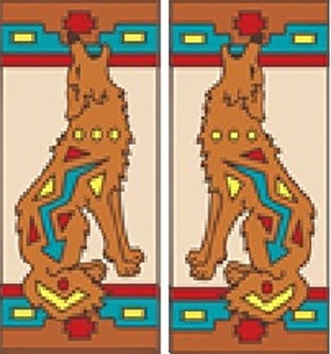 TWO 3" X 6" Ceramic Tile Address House Numbers Southwest Design COYOTE LEFT AND RIGHT ENDS
