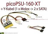 Produkt-Bild: picoPSU-160-XT 160W/200W peak 12V DC-DC ATX Netzteil / power supply + Y Kabel (1 x Molex -> 2 x SATA)