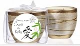 Baby Keepsake: Bamboo and Flower Design Personalized Elegant Scented Pottery Votive C (Set of 24)