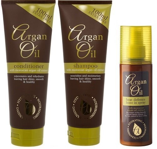 Yasmin Hair and Beauty Bundle - 3 Items - Argan Oil Set - Shampoo, Conditioner & Leave In Heat Defence Spray - For All Hair Types