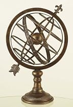 25" Copper Tone Armillary Sphere Globe Solar Earth