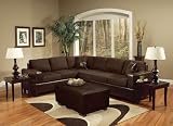 Sectional in Chocolate Finish with Espresso Bycast