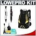 Lowepro Dry Zone Rover Waterproof SLR Camera Backpack (Yellow) + Accessory Kit for Canon Rebel XSi, XS, T1i, XTi, 40D, 50D, Nikon D40, D60, D5000, D90, D300, D700, Olympus Evolt E-30, E-450, E-520, E-620, and Sony Alpha A200, A300, A350, A700 Digital SLR Cameras