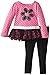 Kids Headquarters Girls' Pink Printed Tunic with Black Leggings
