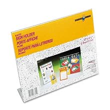 deflect-o Inclined L-Frame Base Desktop Sign Holder, Plastic, 11 x 8.5 Inches (66701)