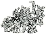 Sterling Silver 1 3/4 (45 mm) Jungle Animals Brooch Pin