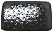 Black Mock Ostrich Textured Hard Frame Wallet ID Holder