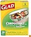 Glad Compostable Bags, 9.8 Liter, 20 Count (Pack of 2)