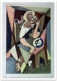 Cubist Figurative, Original 1946 Watercolor Painting By Carmel Art Association Artist Victor Di Gesu (1914-1988) - Framed Artwork
