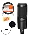 Audio-Technica AT2020 Cardioid Condenser Microphone Bundle with Pop Filter, XLR Cable, and Austin Bazaar Polishing Cloth
