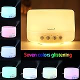 Tepoinn(テポインー) アロマディフューザー 超音波式 アロマ加湿器 アロマライト Aroma diffuser 七色の幻想的な光 約20畳用 500ml タンク タイマー機能付き タッチボタン
