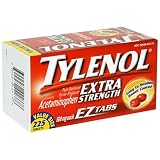 Tylenol Extra Strength EZ Tabs 225 Count 500mg Acetaminophen (Pack of 2)