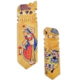 Valentines Day Gifts For Men & Women A Beautiful Set of 2 (1 Big & 1 Small) Handmade Bookmarks Carved From Wood Complete with Authentic Rajashthani Paintings & Carved Elephant Sculptures on The Top - A Nice Book Accessory