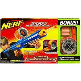 Nerf Raider CS-35 Rapid Fire Gun with Bonus Value Extra Drum Magazine and 35 Clip-System Darts by Nerf