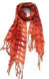 Women's Shawl Wrap Scarf Lightweight Open Weave Design in Pure 100 Baby Alpaca Wool In Shaded Ombre Persimmon 25 W x 70 L