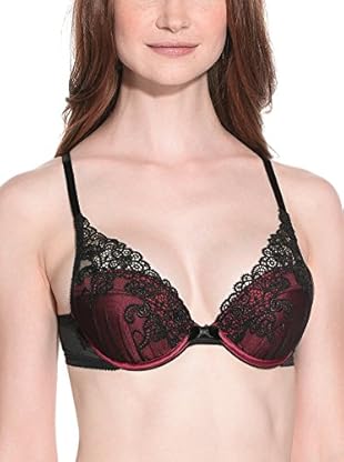 Chantelle Sujetador Push-Up Palazzo (Negro / Rojo Oscuro)