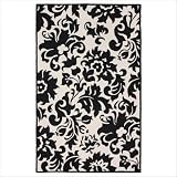 828 Rugs CCL110 Accents Black and White Contemporary Area Rug Size: Round 6