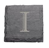 Review J.K. Adams Company VSC-4SQ-I / JK Adams Set of Four 4-Inch Square Monogrammed Slate Coasters, I