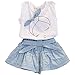 Jastore® Girls Cute Bow Girl Pattern Top+Grid Shorts Kids Clothes Clothing Sets