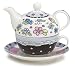 Whimsical Flower Teapot Duo Adorable Teapot and Teacup for One Set