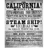 Professionally Framed California (Steam Ship Ad) Art Poster Print - 13x19 with RichAndFramous Black Wood Frame