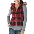 Mossimo&reg; Supply Co Juniors Hooded Plaid Flannel Vest Buffalo Plaid