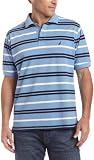 Nautica Mens Dalton Pique Stripe Polo Blue Large