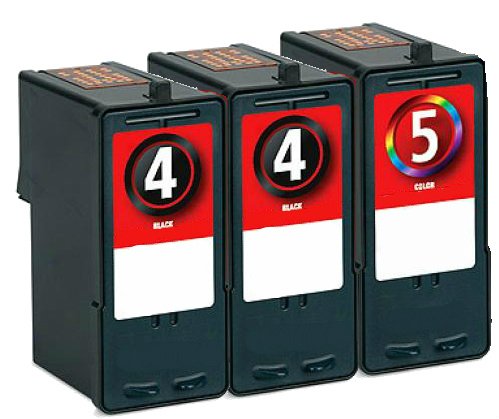HouseOfToners Remanufactured Ink Cartridge Replacement for Lexmark 4 & 5 (2 Black & 1 Color, 3-Pack)
