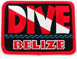 Dive Belize Patch Embroidered Iron On Scuba Diving Flag Emblem Souvenir