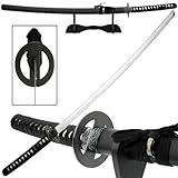 Reverse Blade Katana Black with Stand