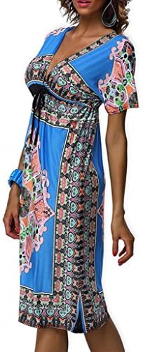 WellMiss Summer Deep-V Pleated Retro Beach Party Sweetdress