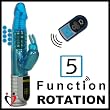 Remote Control Pearl Rabbit Vibrator Waterproof Blue